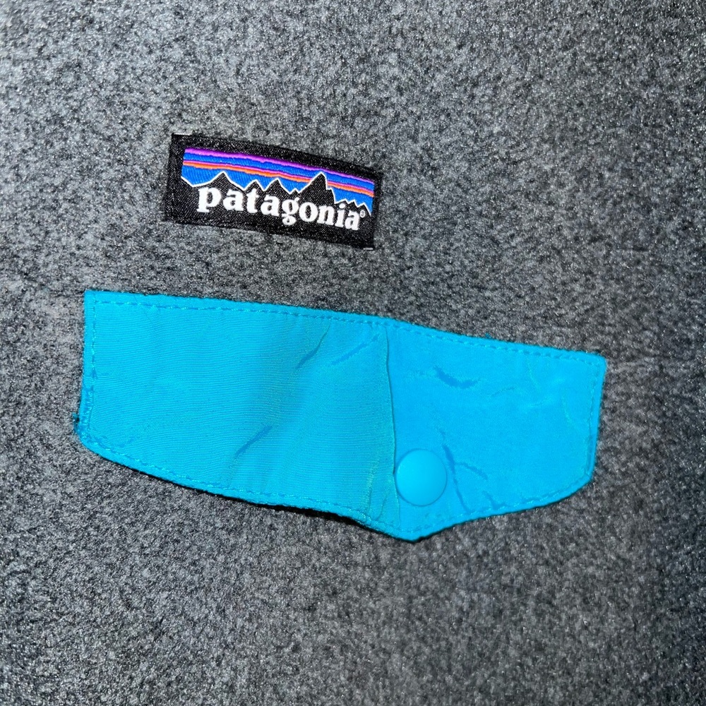 🏔PATAGONIA SYNCHILLA GRAY TEAL WOMENS FLEECE BUTTON SNAP PULLOVER WINTER… - Picture 7 of 7